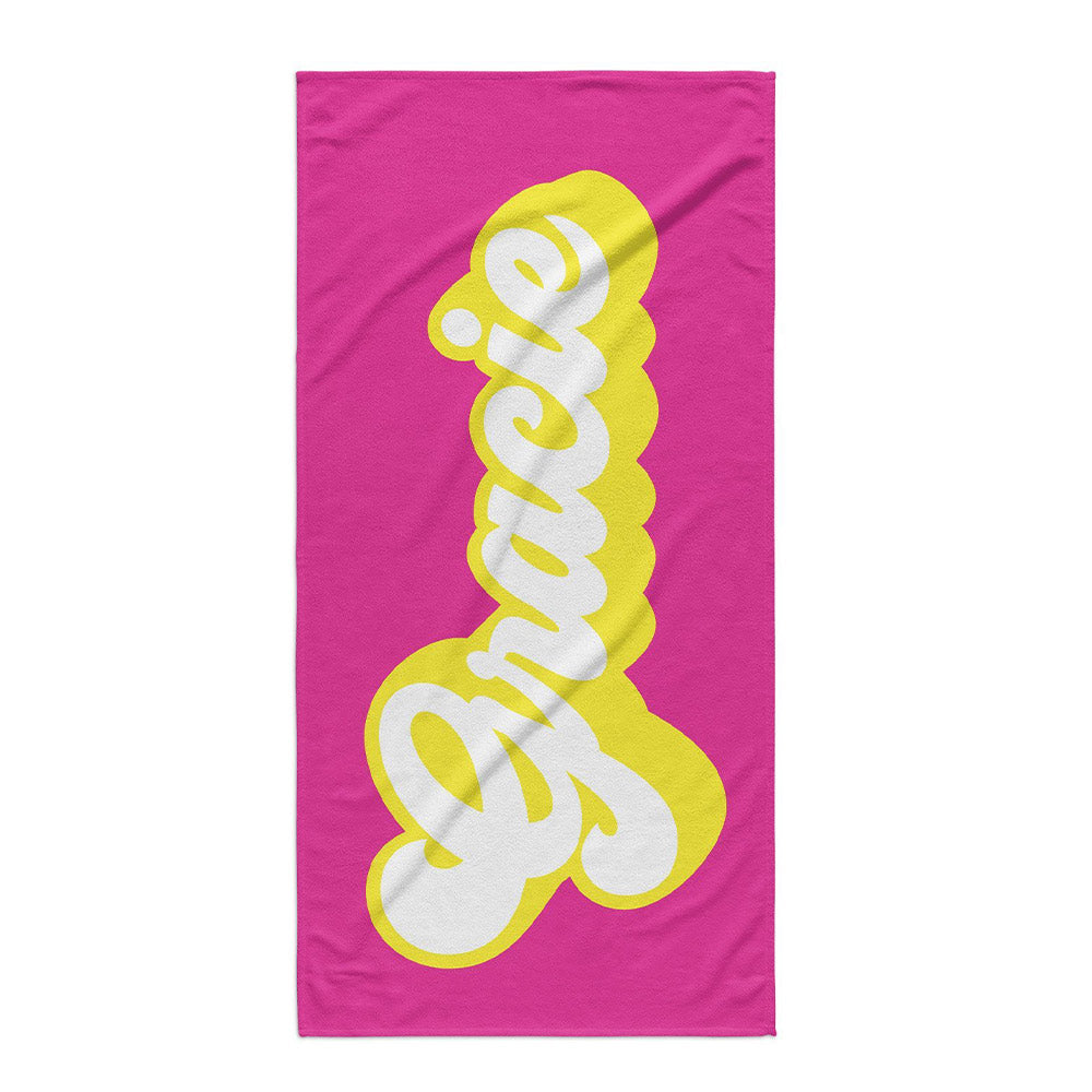 Personalized Name Vintage Family Beach Towel