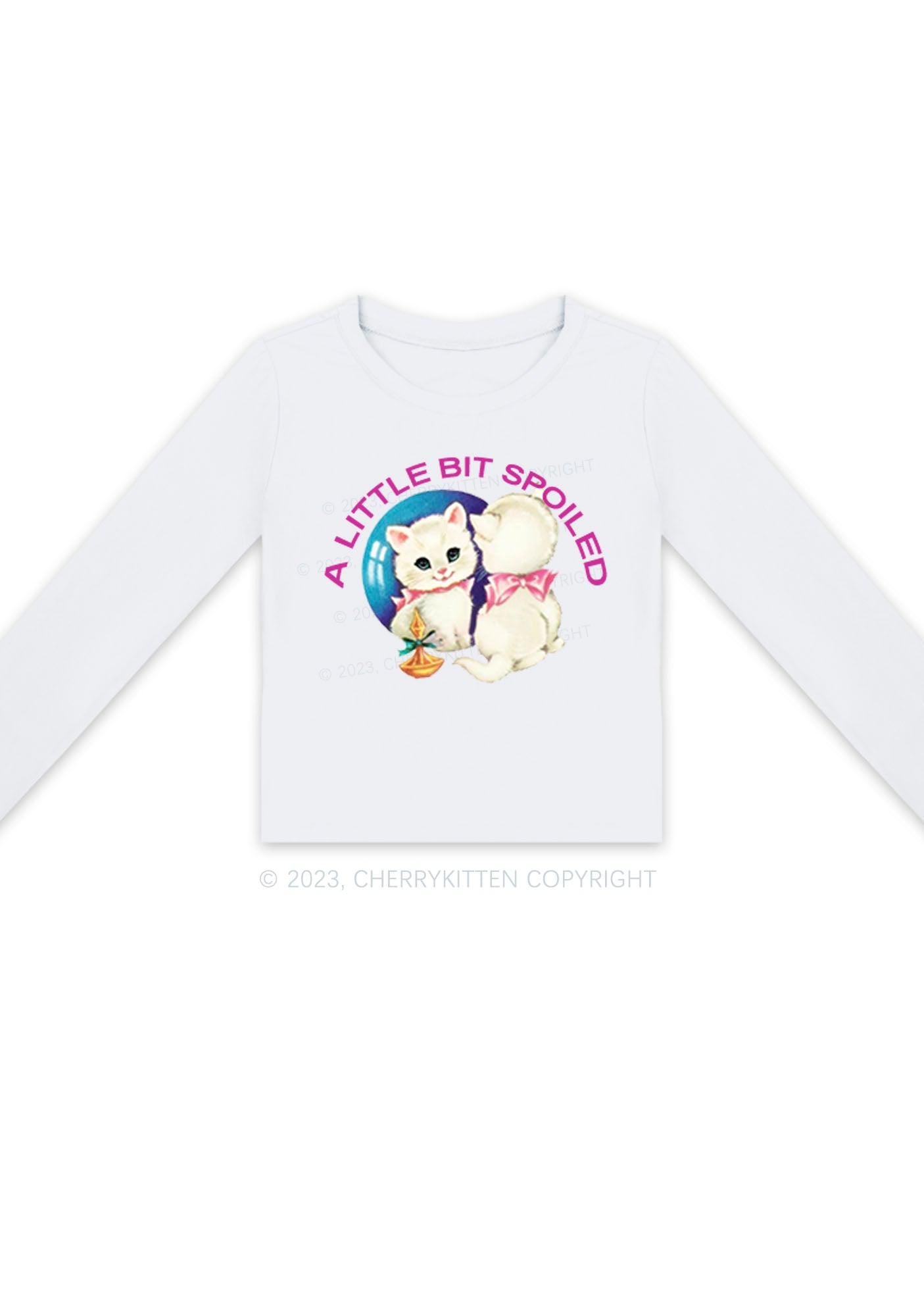 A Little Bit Spoiled Long Sleeve Crop Top Cherrykitten