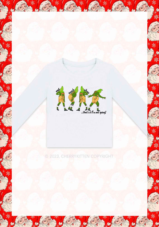 That's It I'm Not Going Y2K Long Sleeve Crop Top Cherrykitten