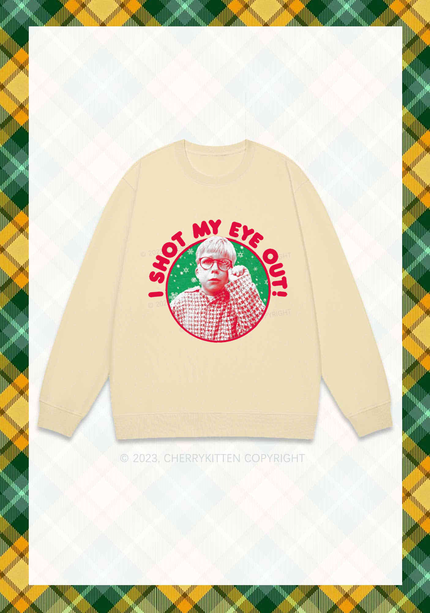 I Shot My Eye Out Christmas Y2K Sweatshirt Cherrykitten