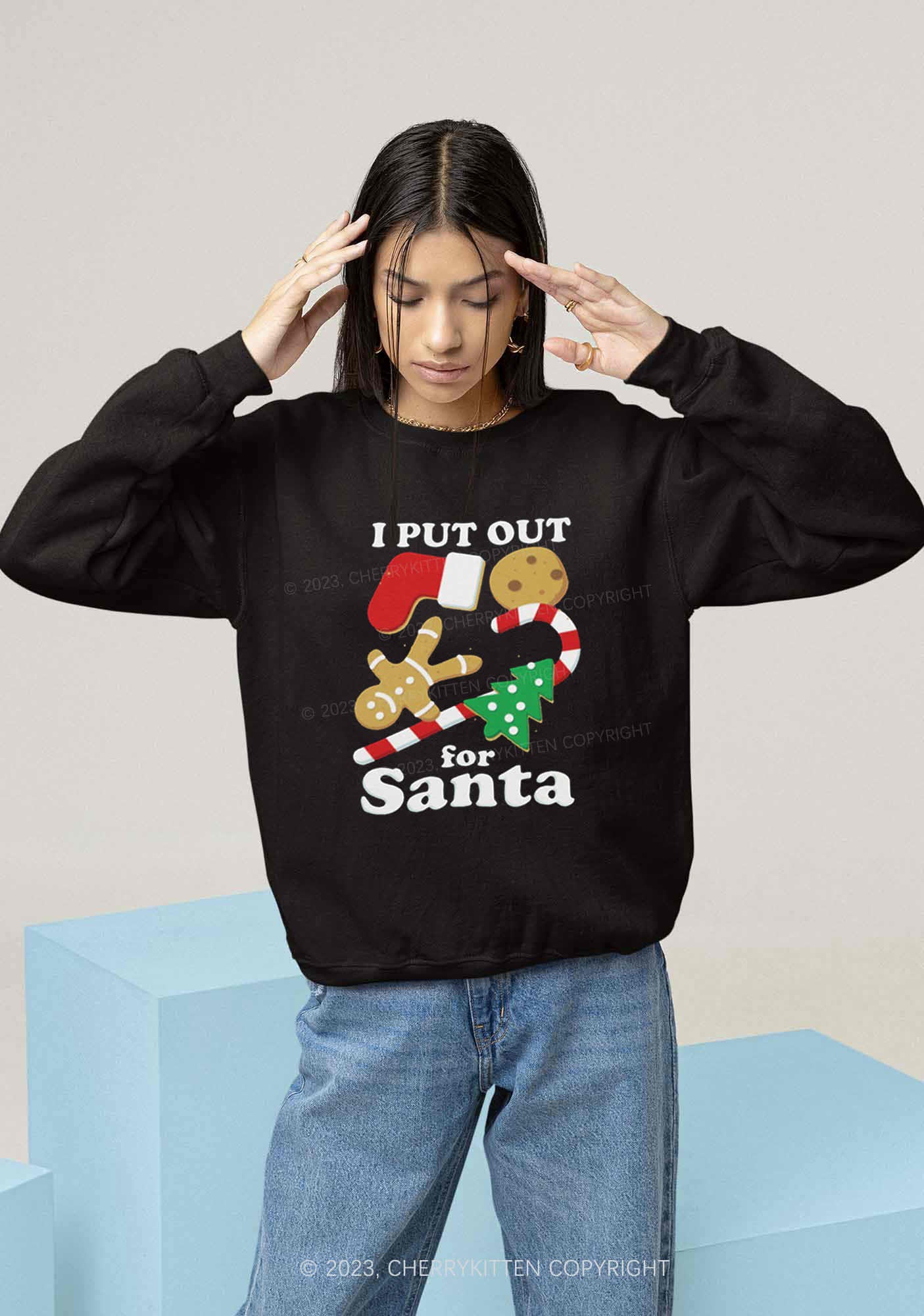 I Put Out For Santa Christmas Y2K Sweatshirt Cherrykitten