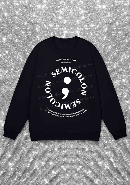 Semicolon Svt Kpop Y2K Sweatshirt Cherrykitten