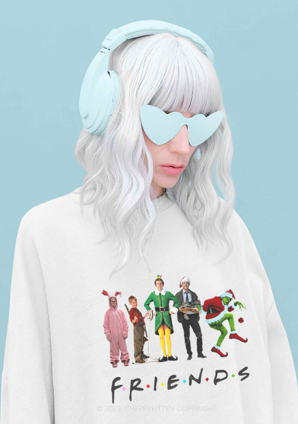 Christmas Movies Character Friends Y2K Sweatshirt Cherrykitten