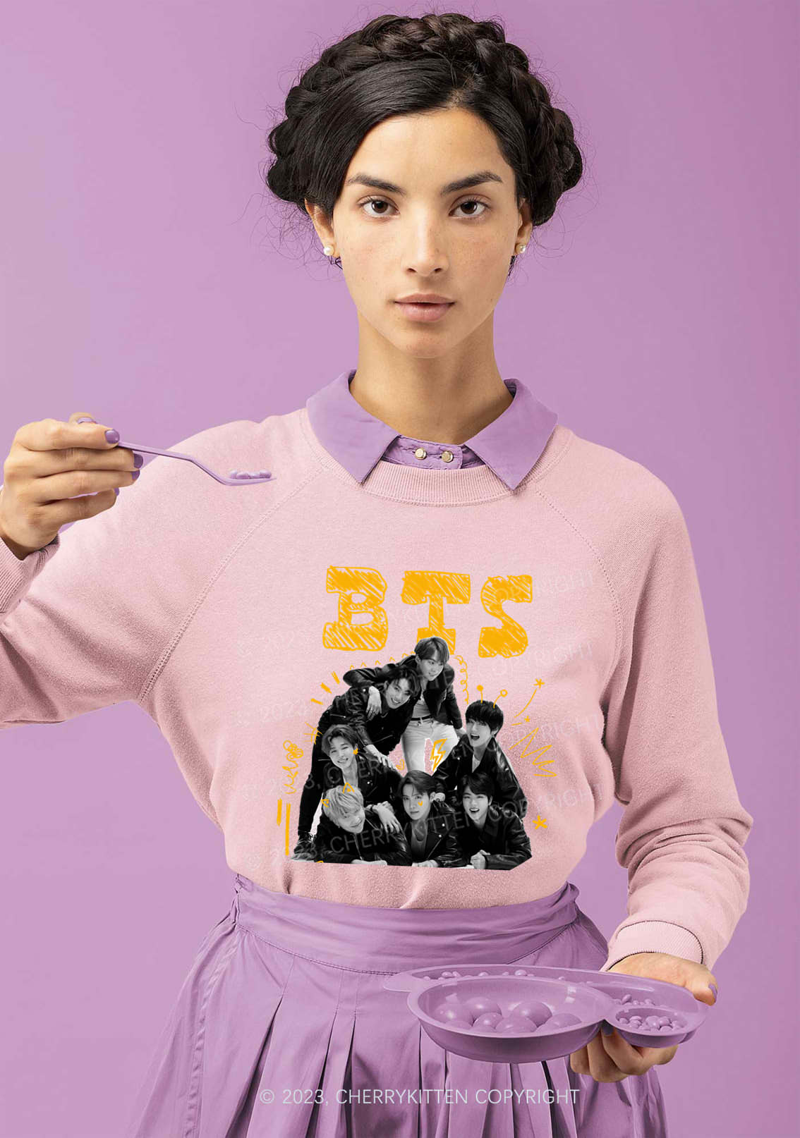 Graffiti Bangtan Kpop Y2K Sweatshirt Cherrykitten