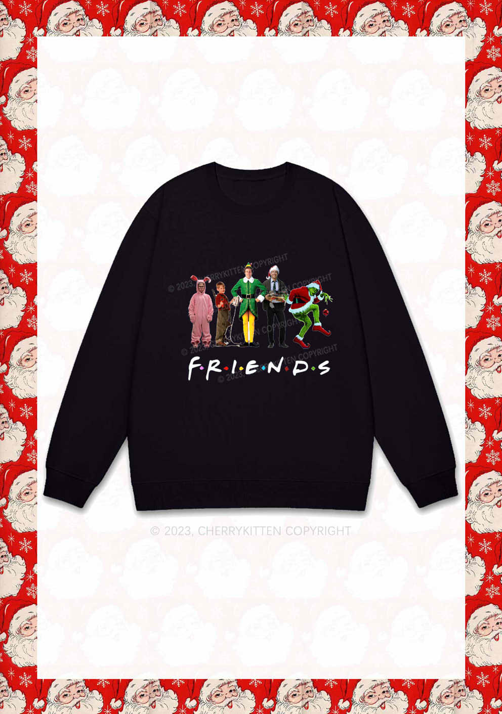Christmas Movies Character Friends Y2K Sweatshirt Cherrykitten