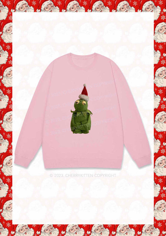Christmas Plush Frog Y2K Sweatshirt Cherrykitten