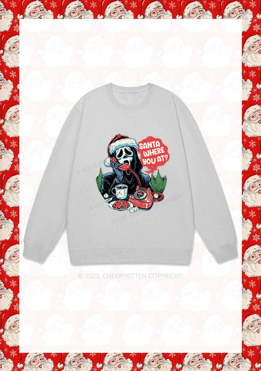 Calling Santa Where You At Christmas Y2K Sweatshirt Cherrykitten