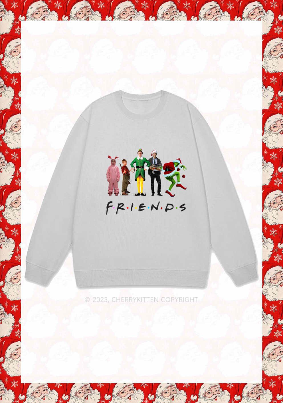 Christmas Movies Character Friends Y2K Sweatshirt Cherrykitten