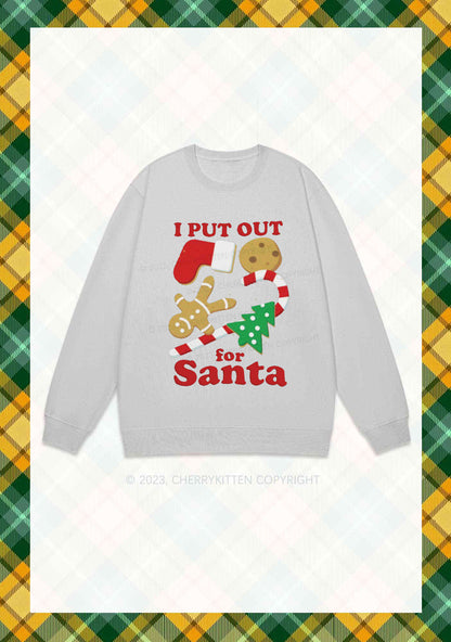 I Put Out For Santa Christmas Y2K Sweatshirt Cherrykitten