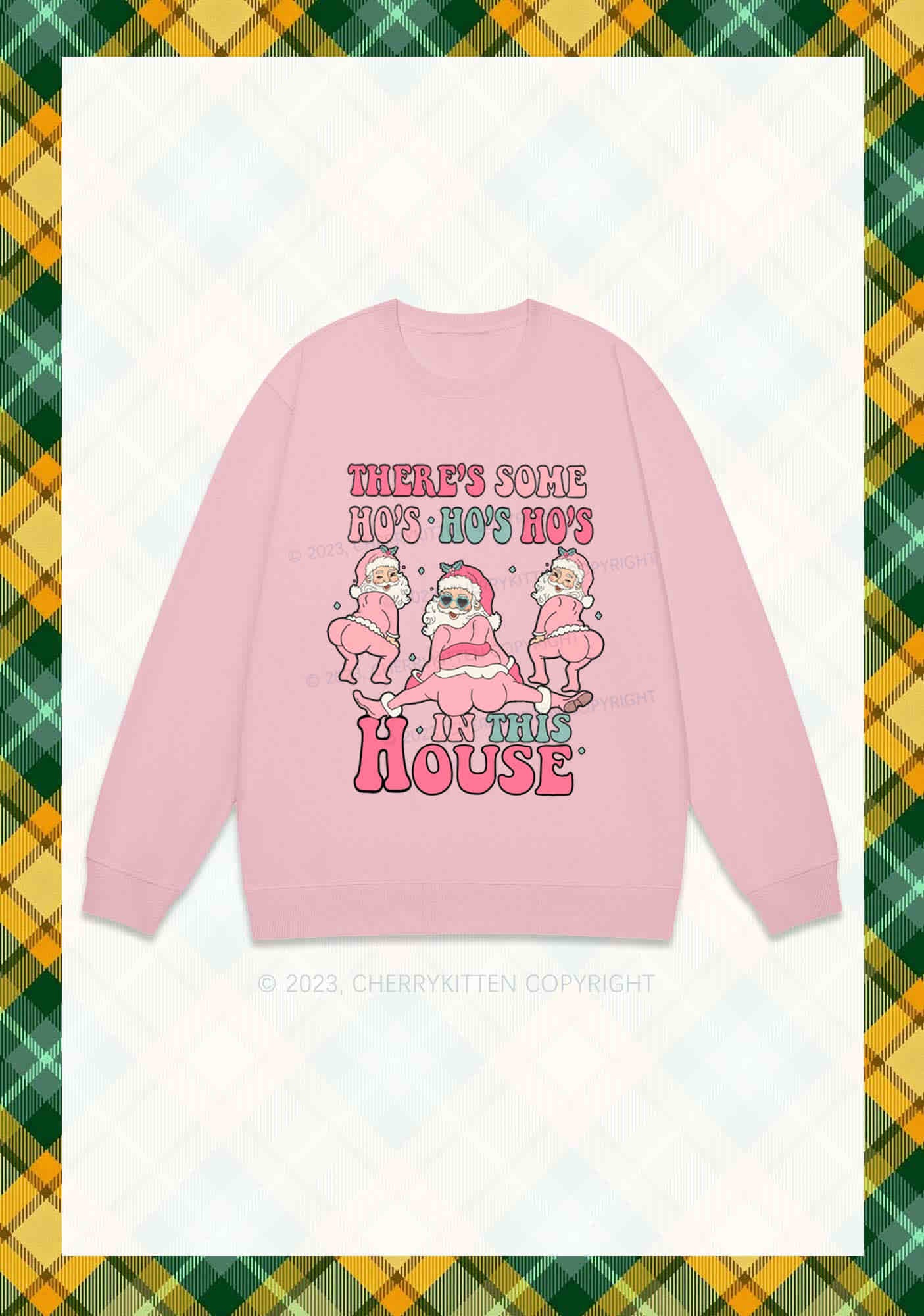 Pink Santas Christmas Y2K Sweatshirt Cherrykitten