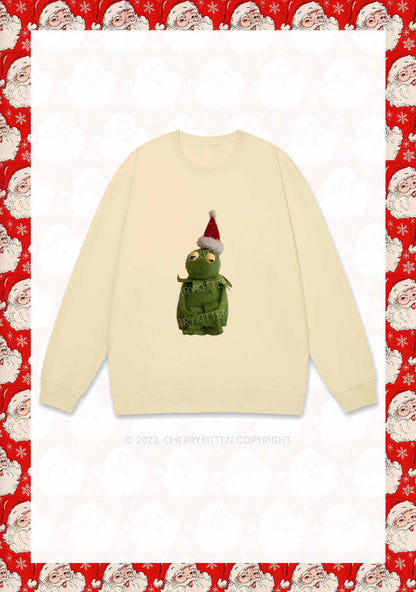 Christmas Plush Frog Y2K Sweatshirt Cherrykitten