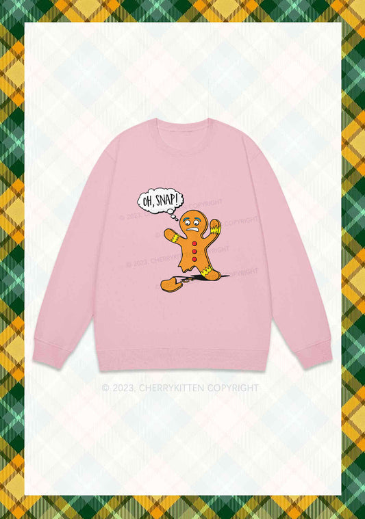 Oh Snap Gingerbread Man Christmas Y2K Sweatshirt Cherrykitten