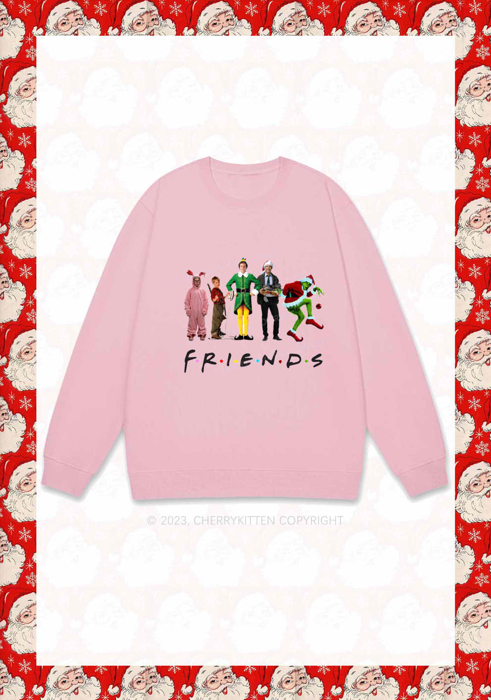 Christmas Movies Character Friends Y2K Sweatshirt Cherrykitten