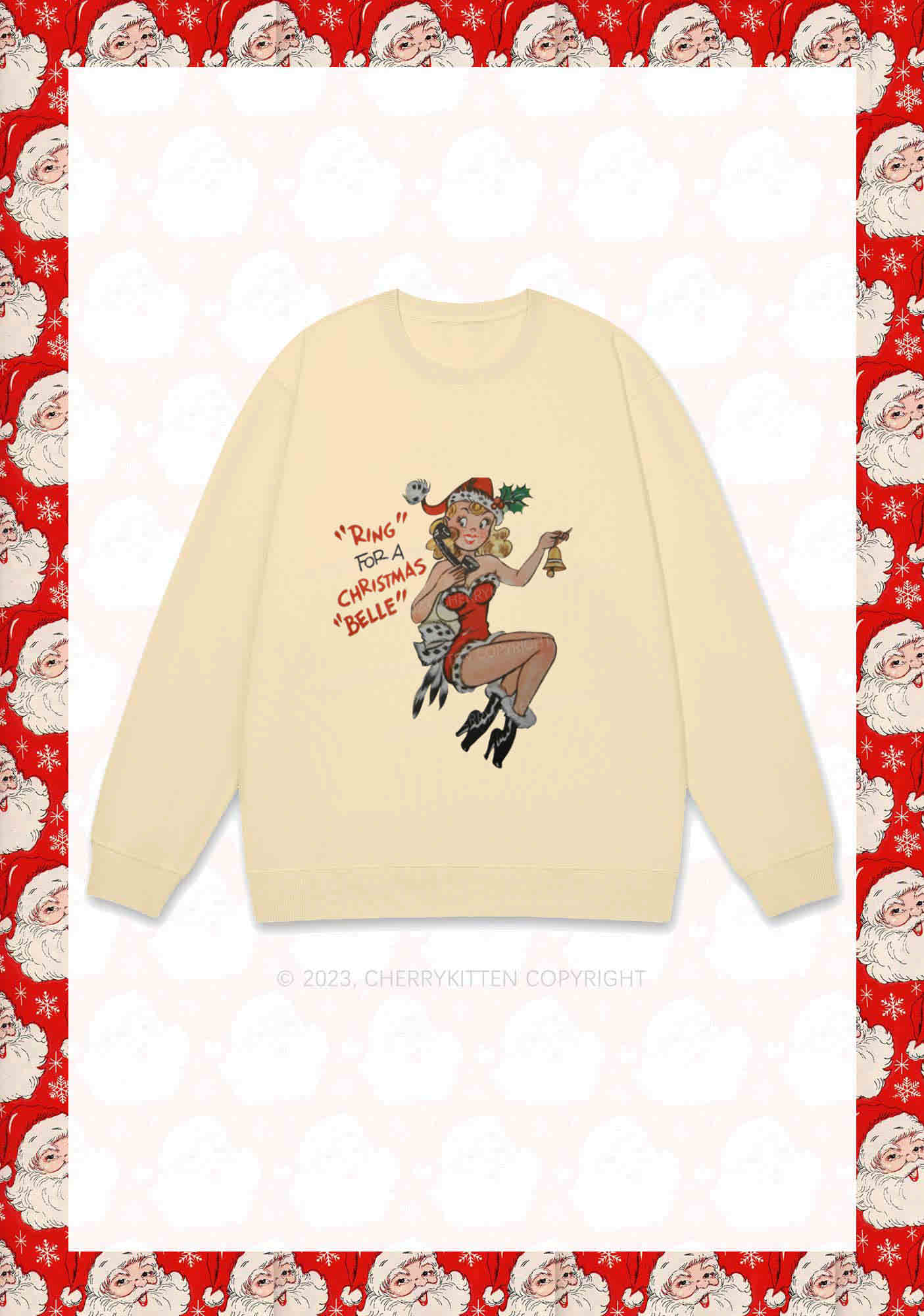 Ring For A Christmas Belle Y2K Sweatshirt Cherrykitten