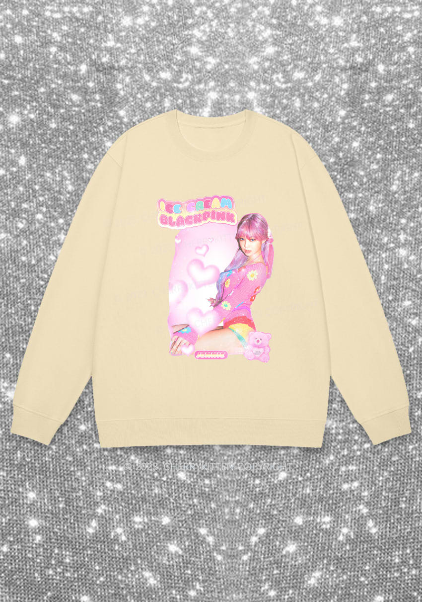Pink Ice Cream Kpop Y2K Sweatshirt Cherrykitten