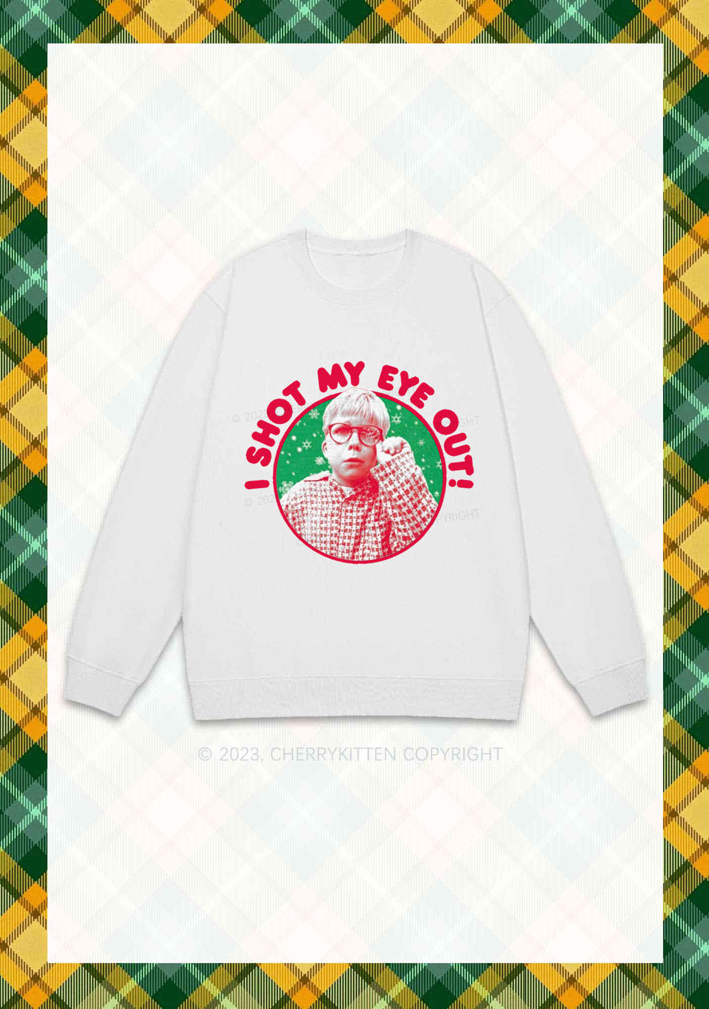 I Shot My Eye Out Christmas Y2K Sweatshirt Cherrykitten