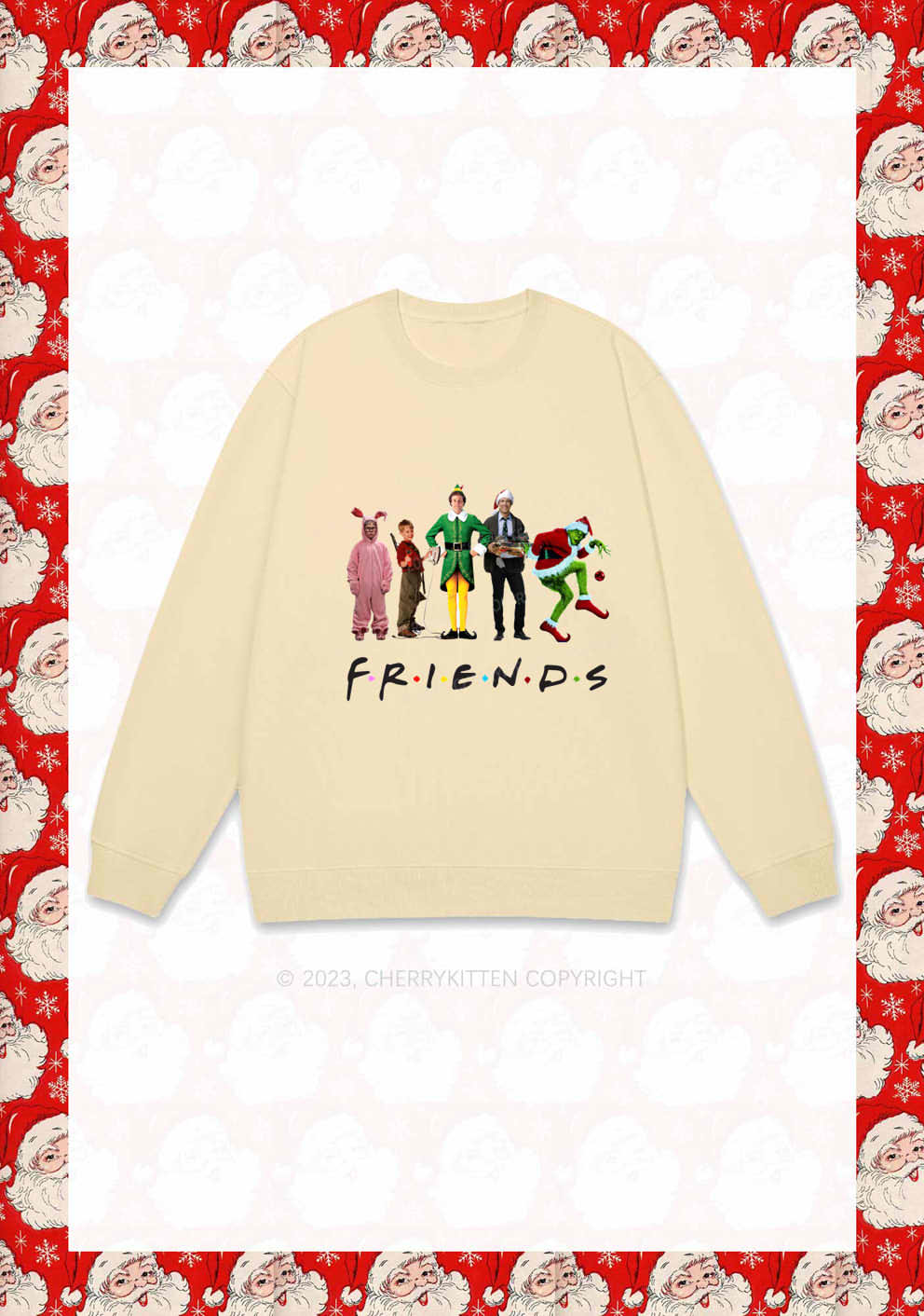 Christmas Movies Character Friends Y2K Sweatshirt Cherrykitten