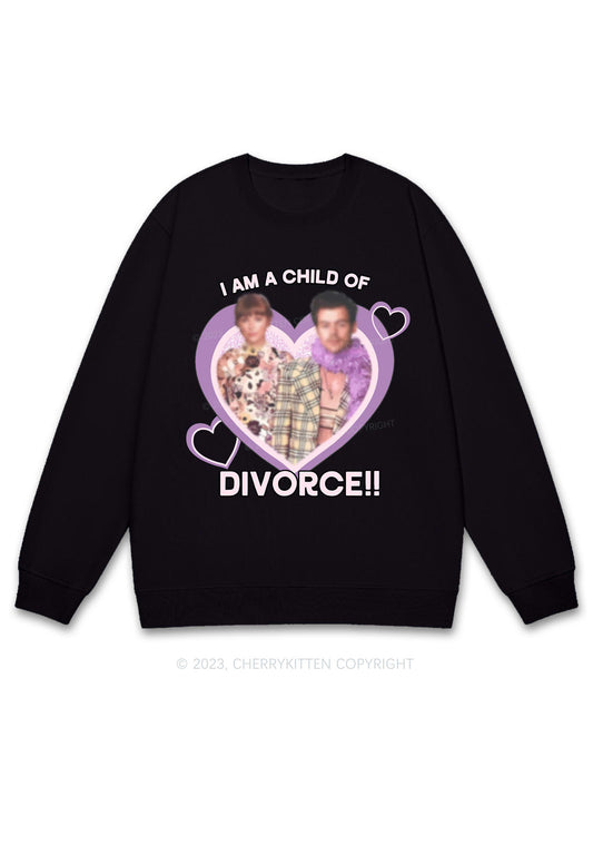 Personalized Child Of Divorce Photo Y2K Sweatshirt Cherrykitten