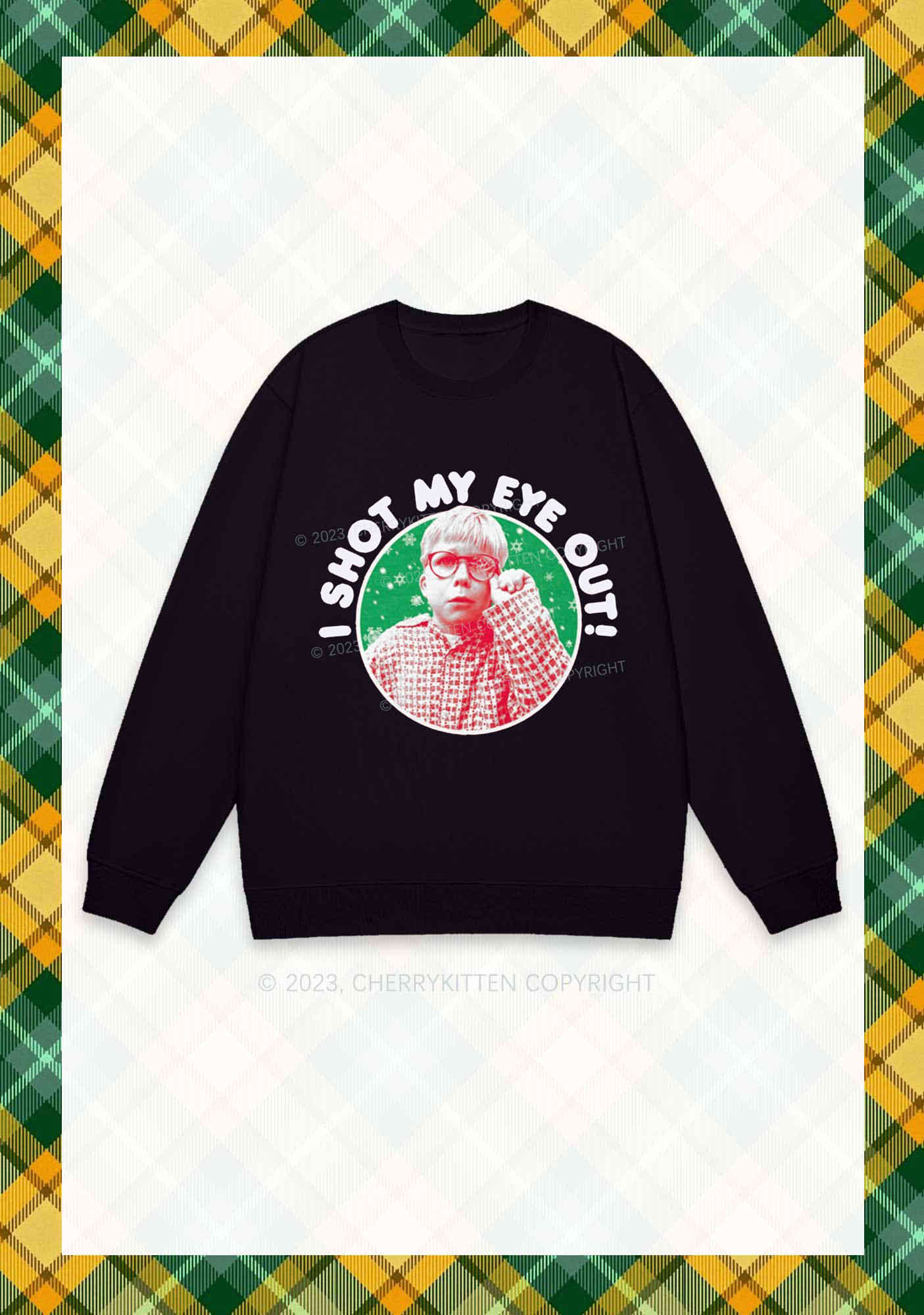 I Shot My Eye Out Christmas Y2K Sweatshirt Cherrykitten