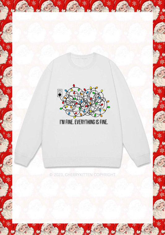 I'm Fine Everything Is Fine Christmas Y2K Sweatshirt Cherrykitten