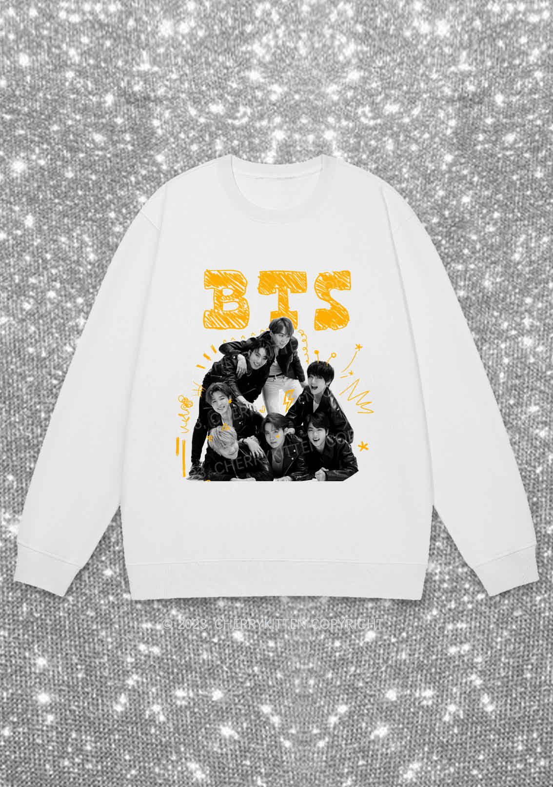 Graffiti Bangtan Kpop Y2K Sweatshirt Cherrykitten