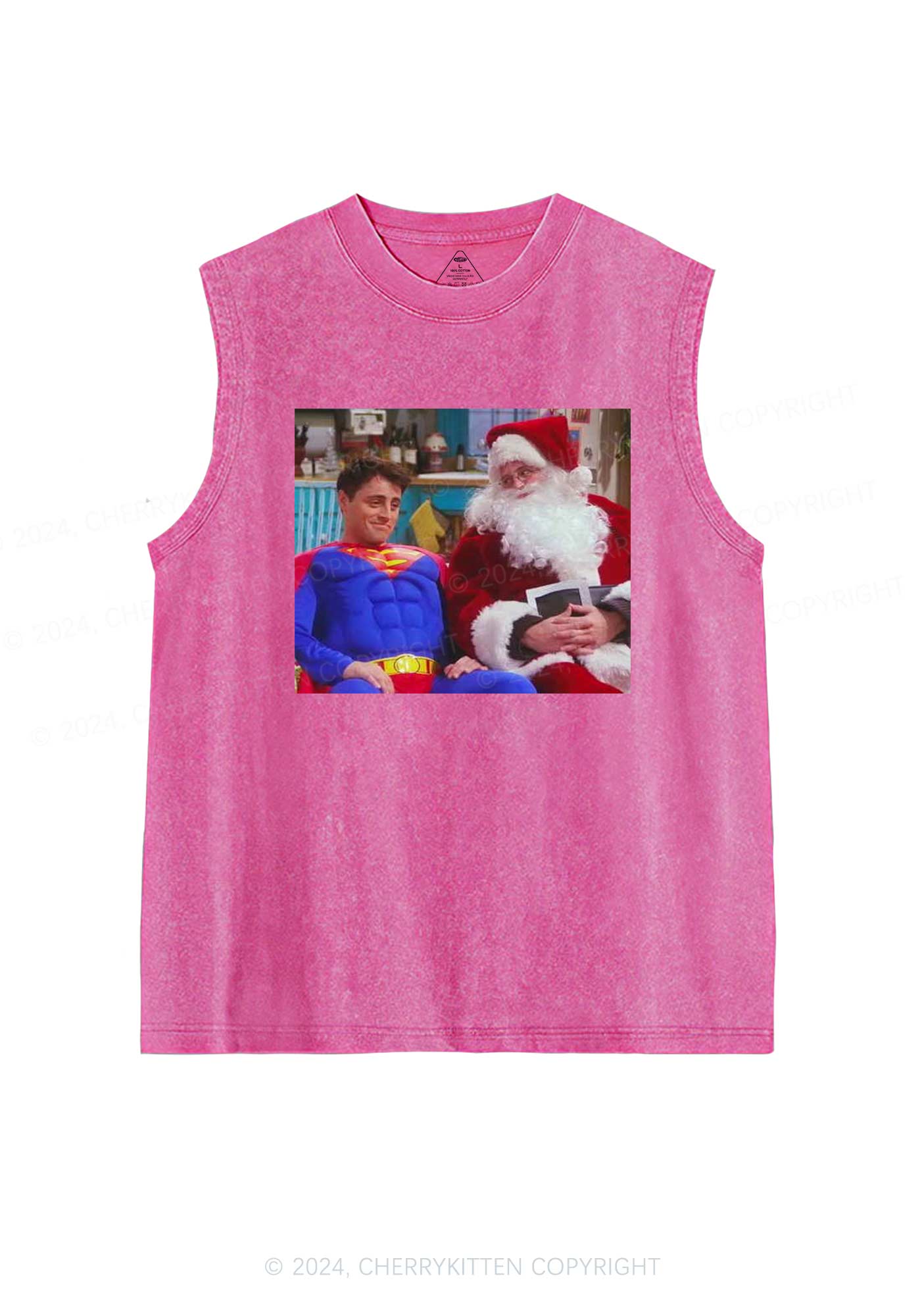 Christmas Super Santa Y2K Washed Tank Cherrykitten