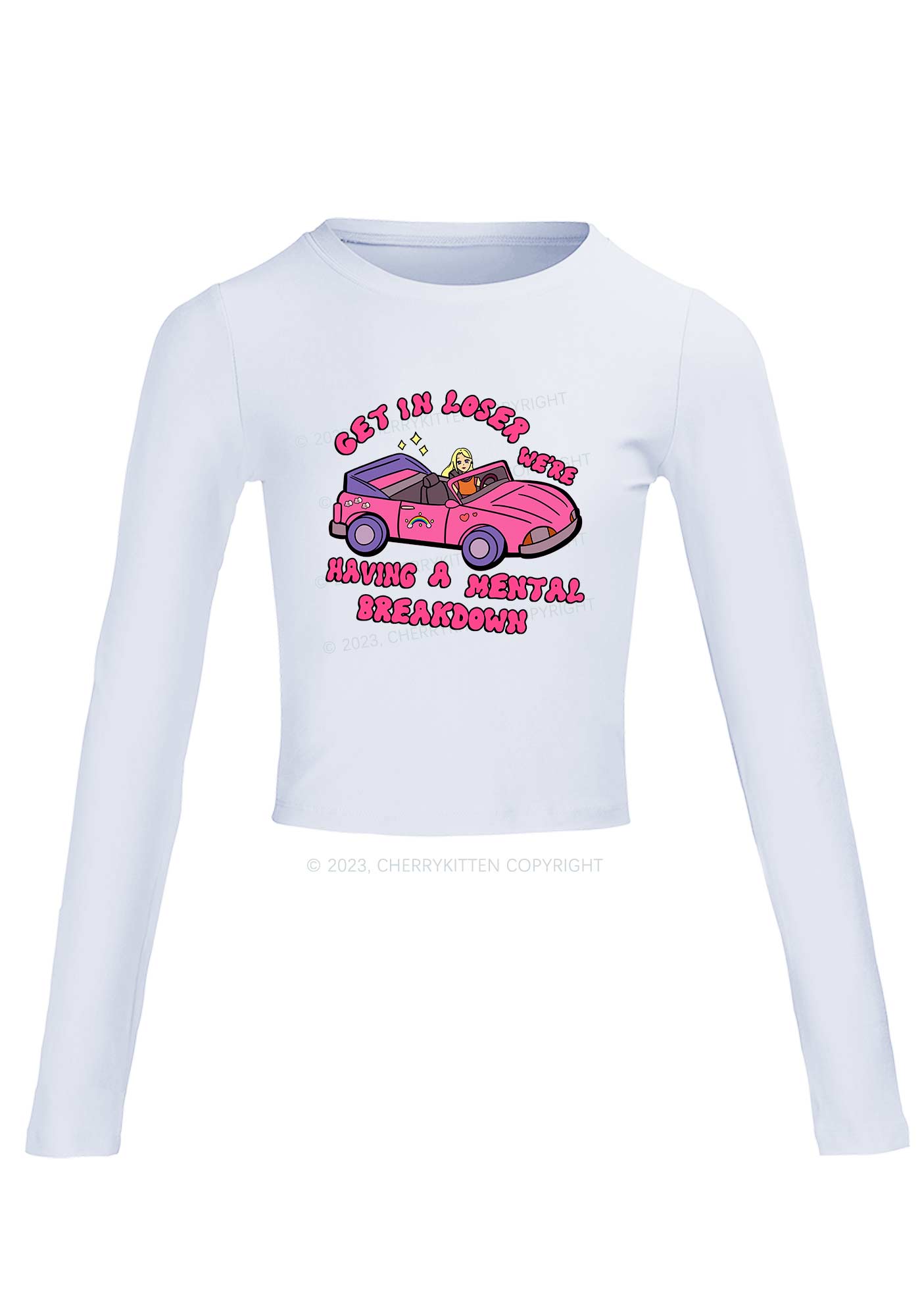 Get In Long Sleeve Crop Top Cherrykitten