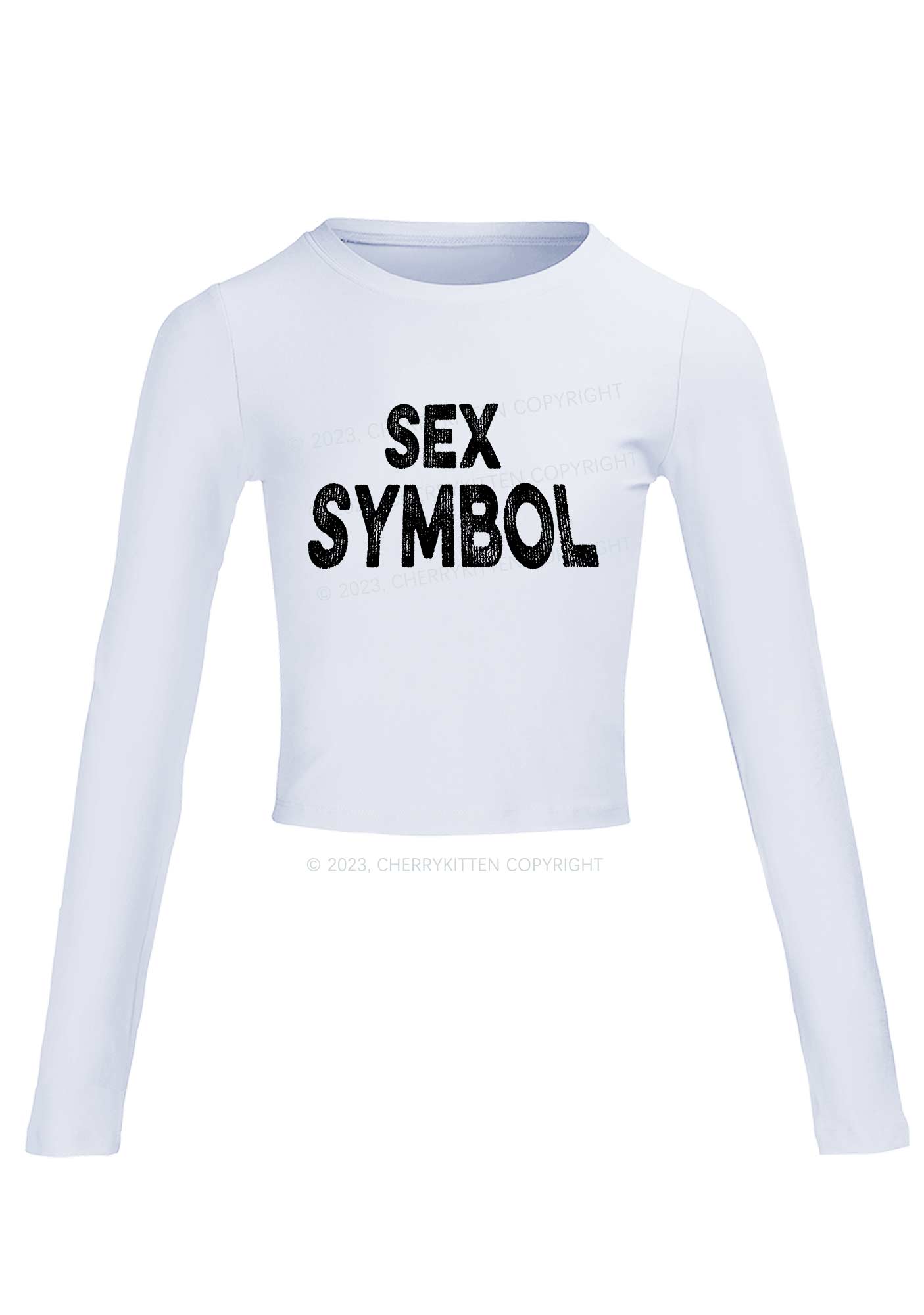 Sx Symbol Long Sleeve Crop Top Cherrykitten