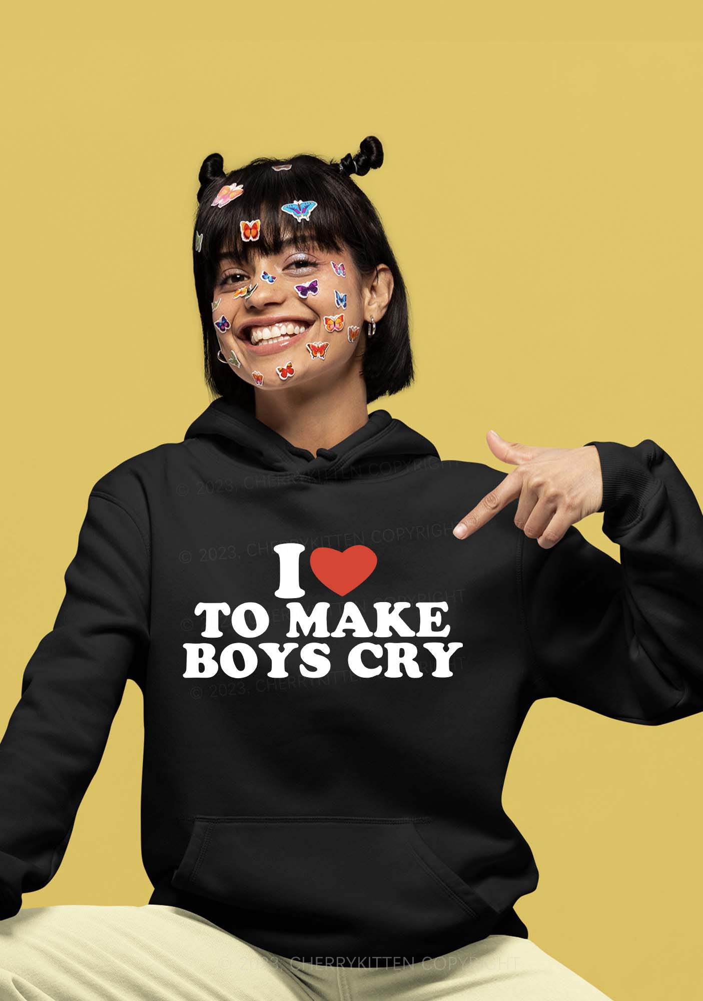 Love To Make Boys Cry Y2K Hoodie Cherrykitten