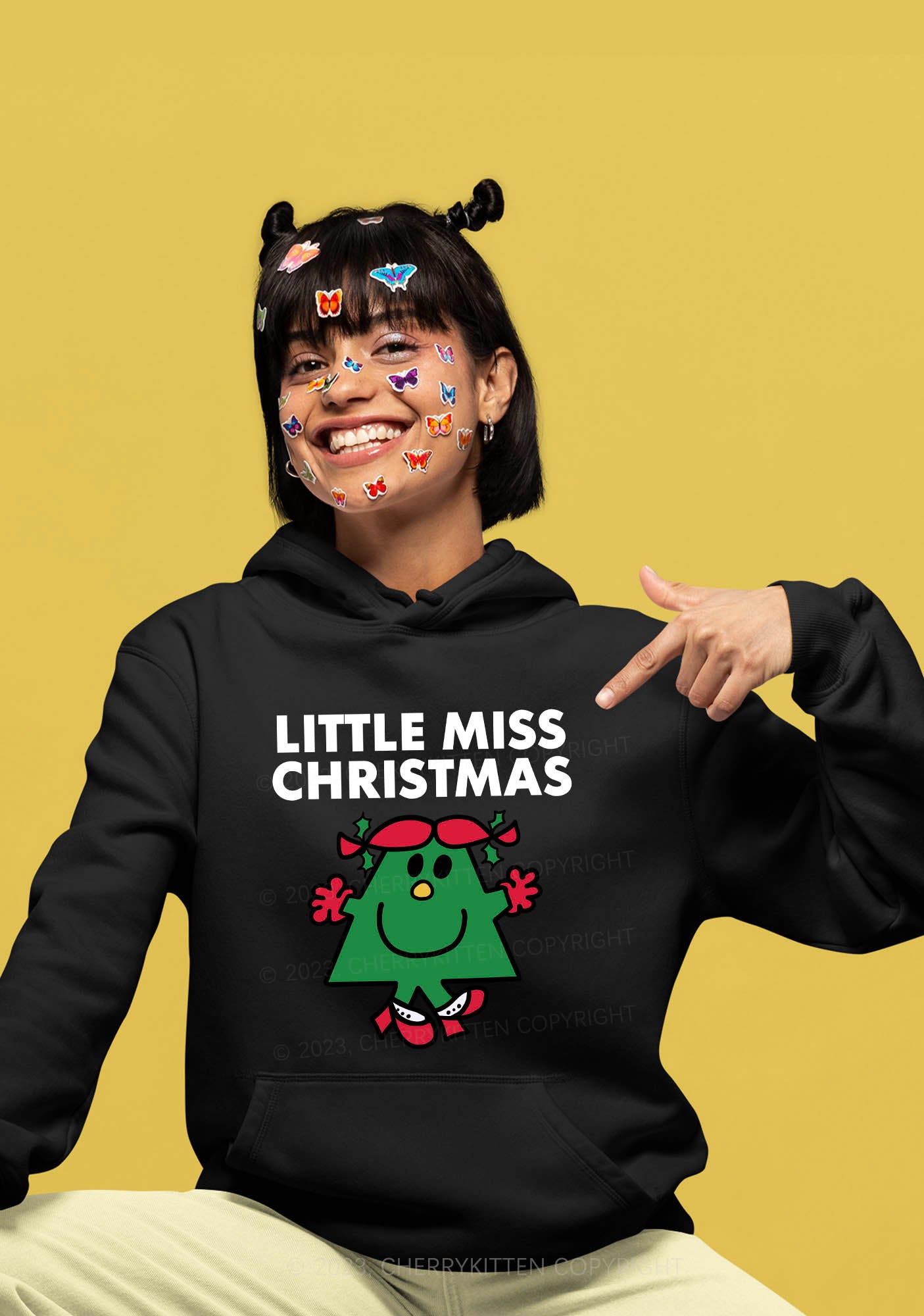 Little Miss Christmas Y2K Hoodie Cherrykitten