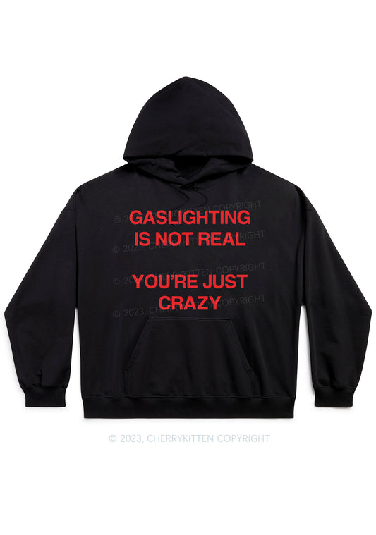 Gaslighting Not Real Y2K Hoodie Cherrykitten