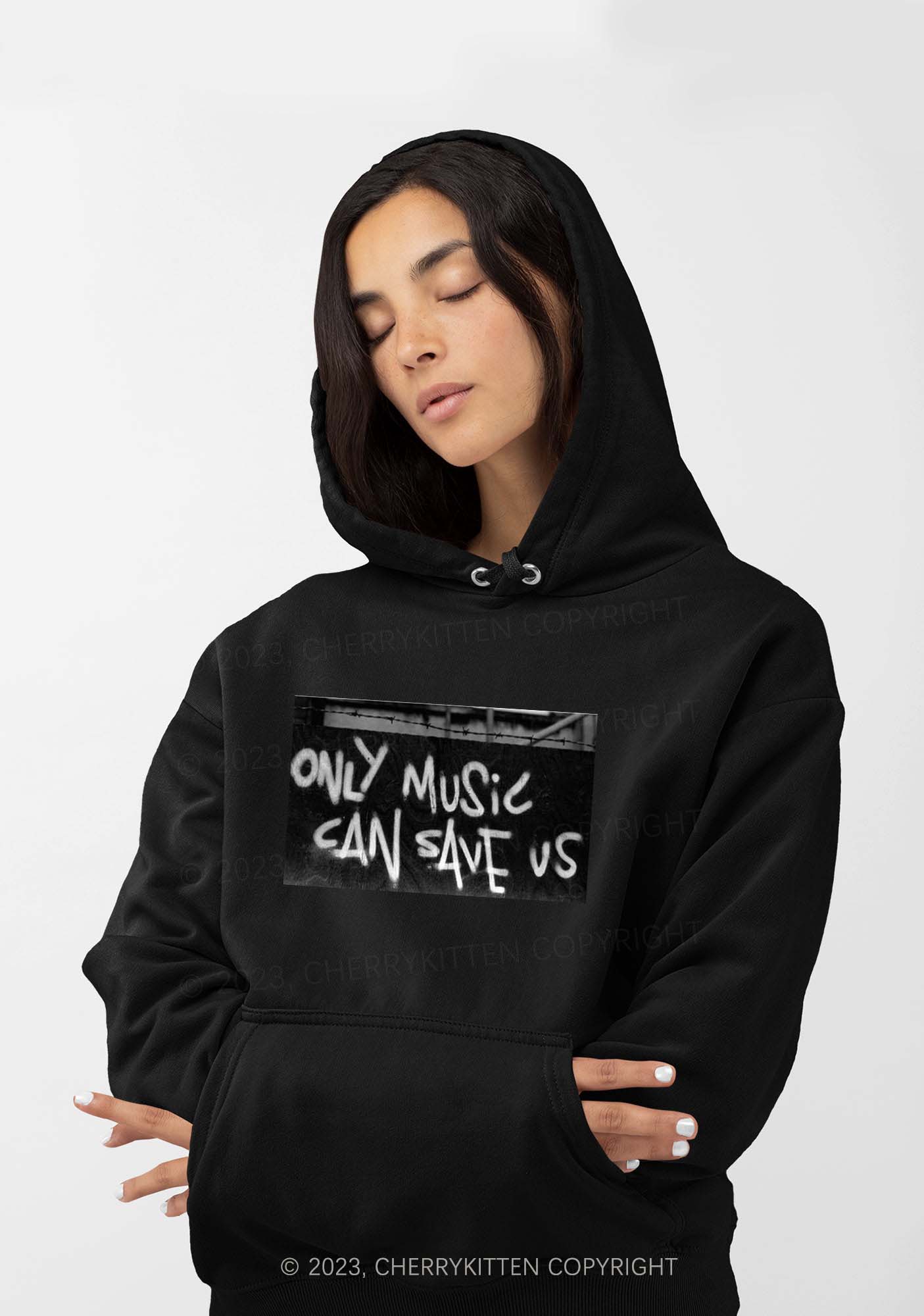 Only Music Can Save Us Y2K Hoodie Cherrykitten