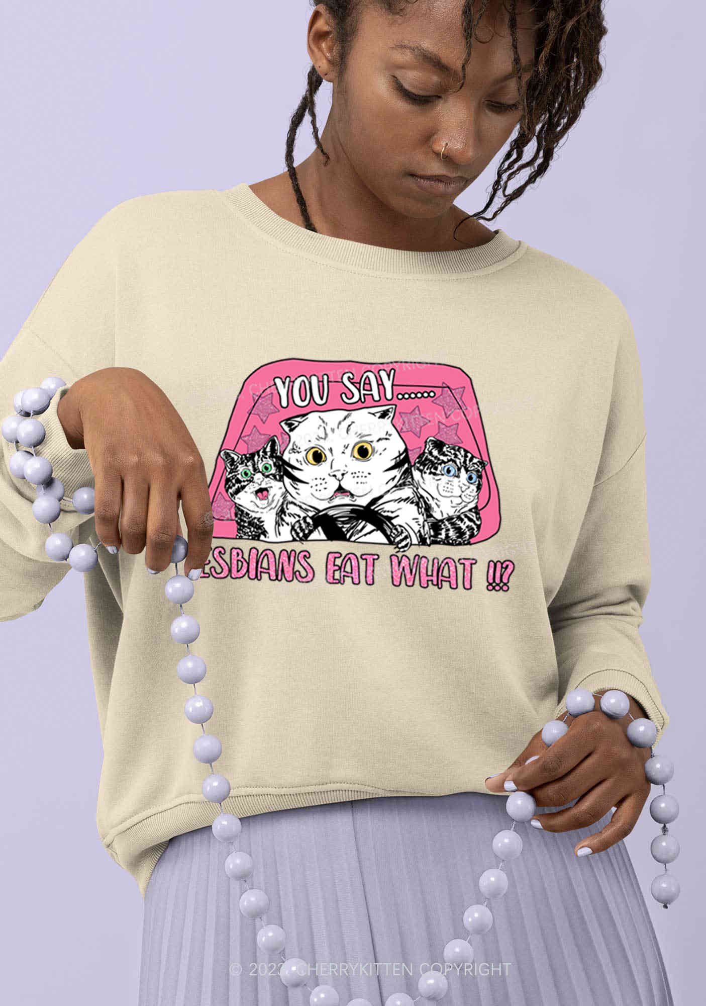 You Say Lesbians Eat What Y2K Sweatshirt Cherrykitten