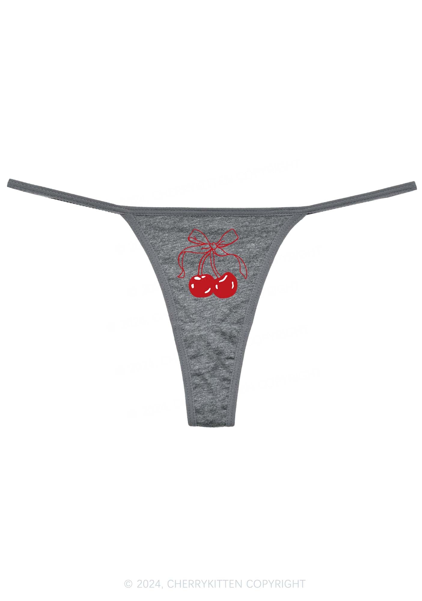 Bow Cherry Y2K Flat String Thong Cherrykitten