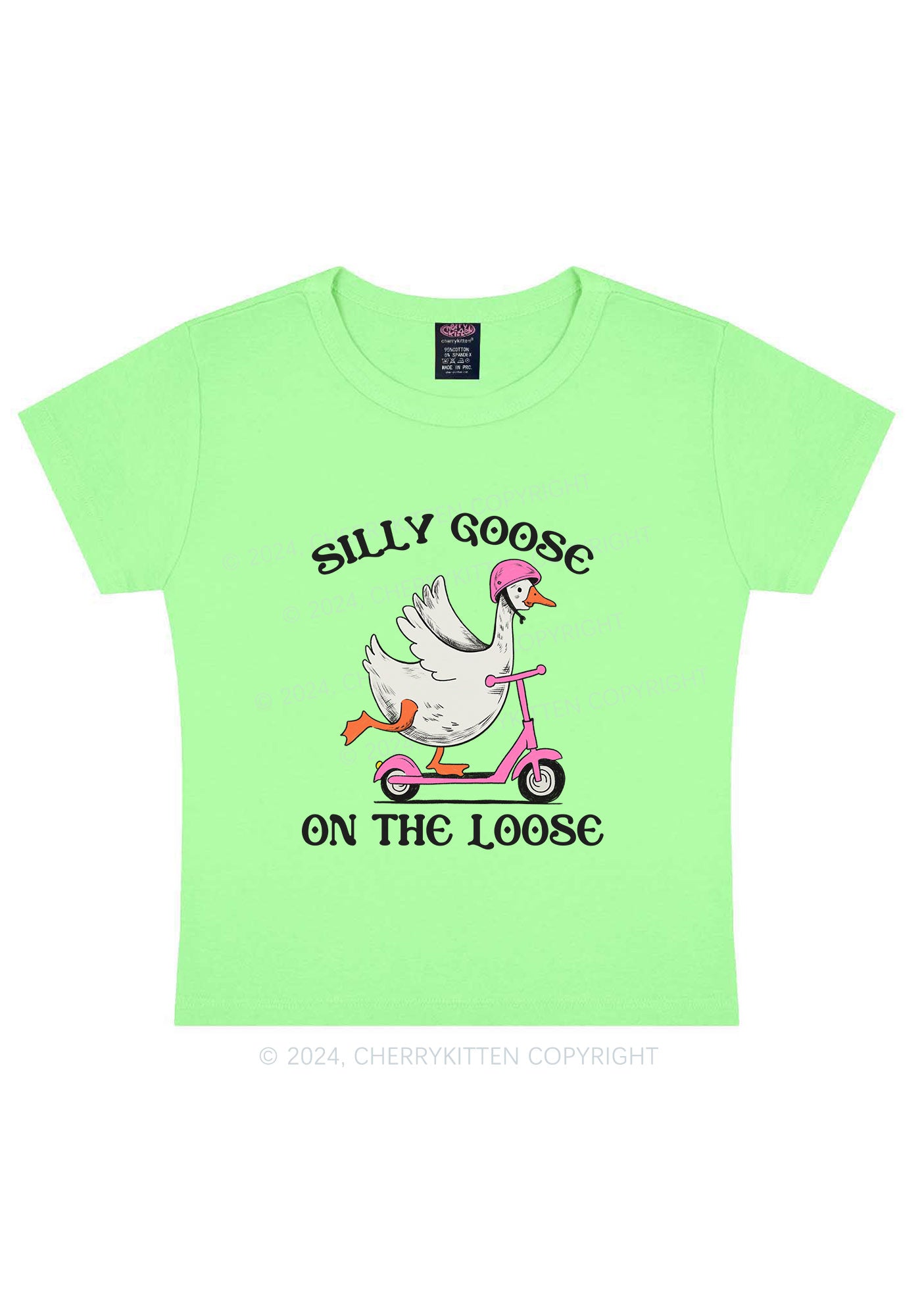 Silly Goose On the Loose Y2K Baby Tee Cherrykitten