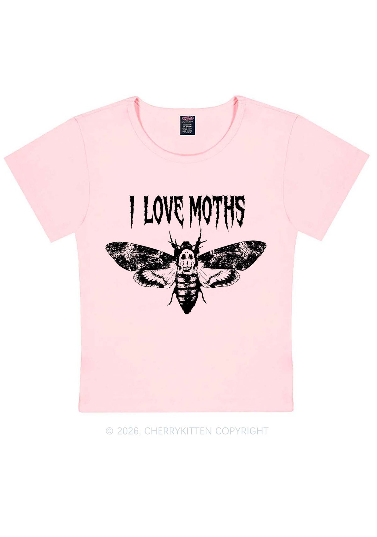 Halloween I Love Moths Y2K Baby Tee Cherrykitten
