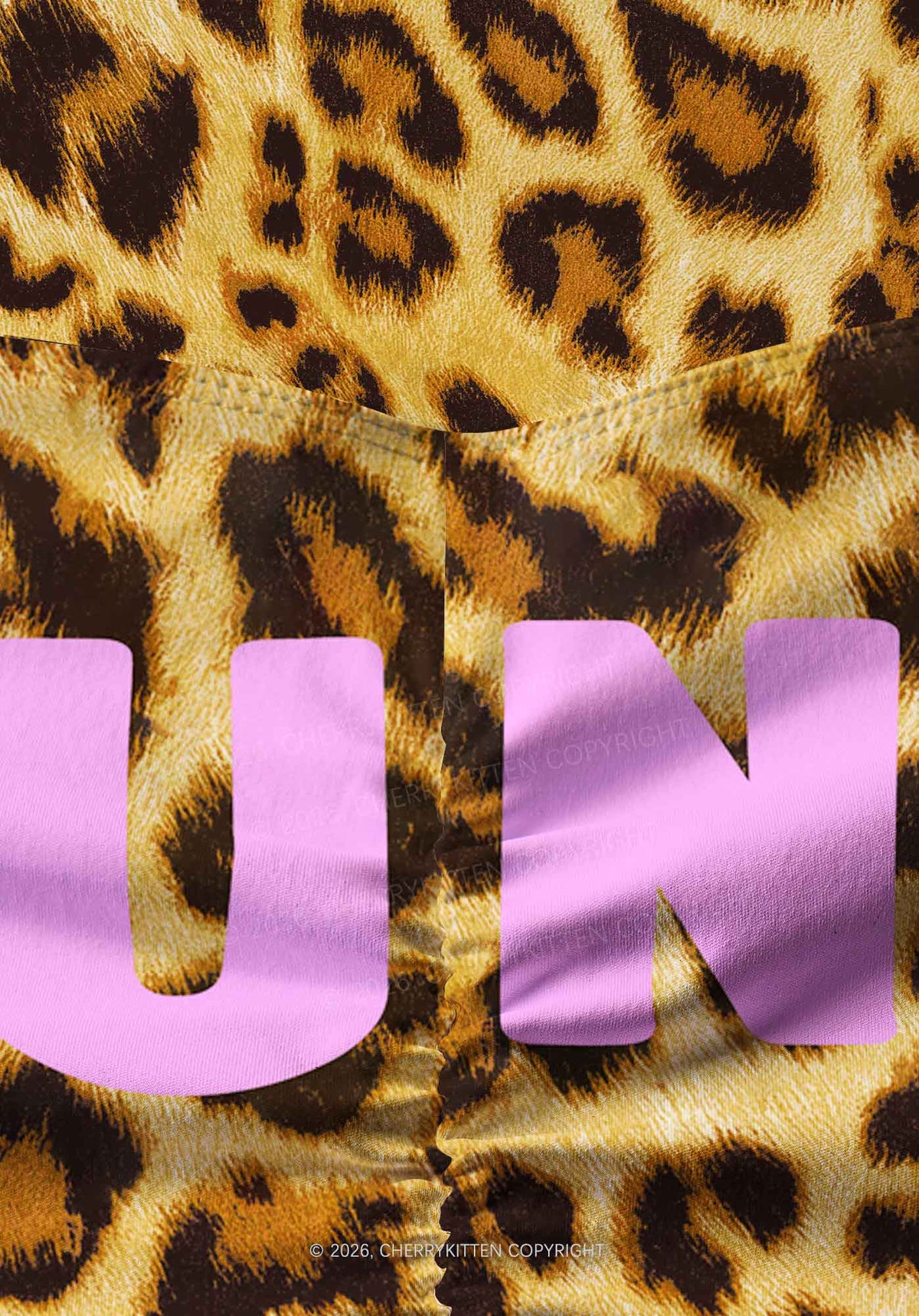 Cxxt Leopard Y2K Print Gym Shorts Cherrykitten