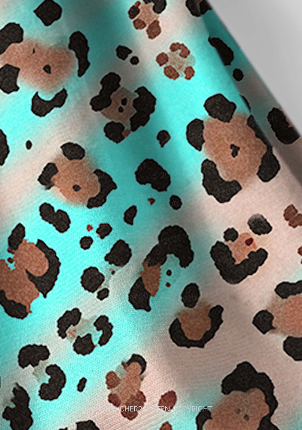 Mint Leopard Y2K Print Headband Cherrykitten