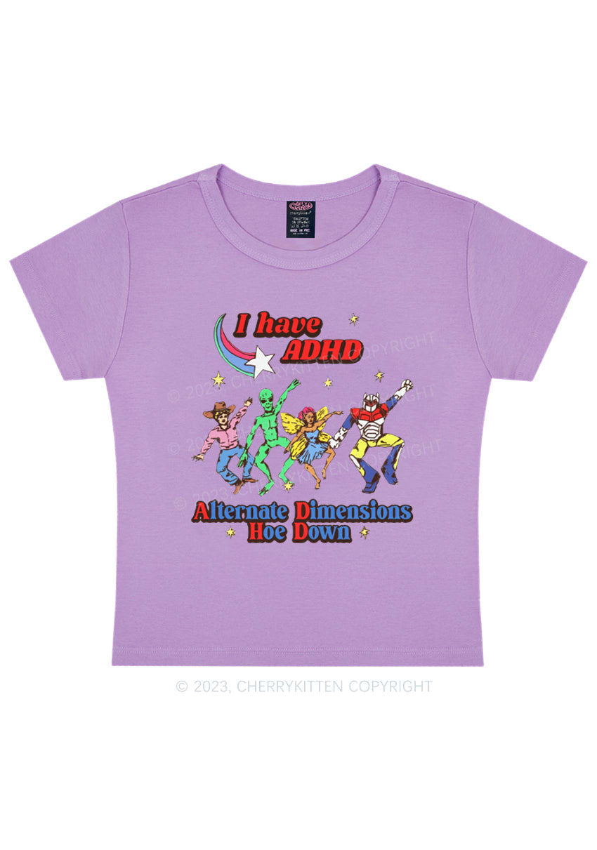 Curvy I Have ADHD Cartoon Characters Y2K Baby Tee Cherrykitten