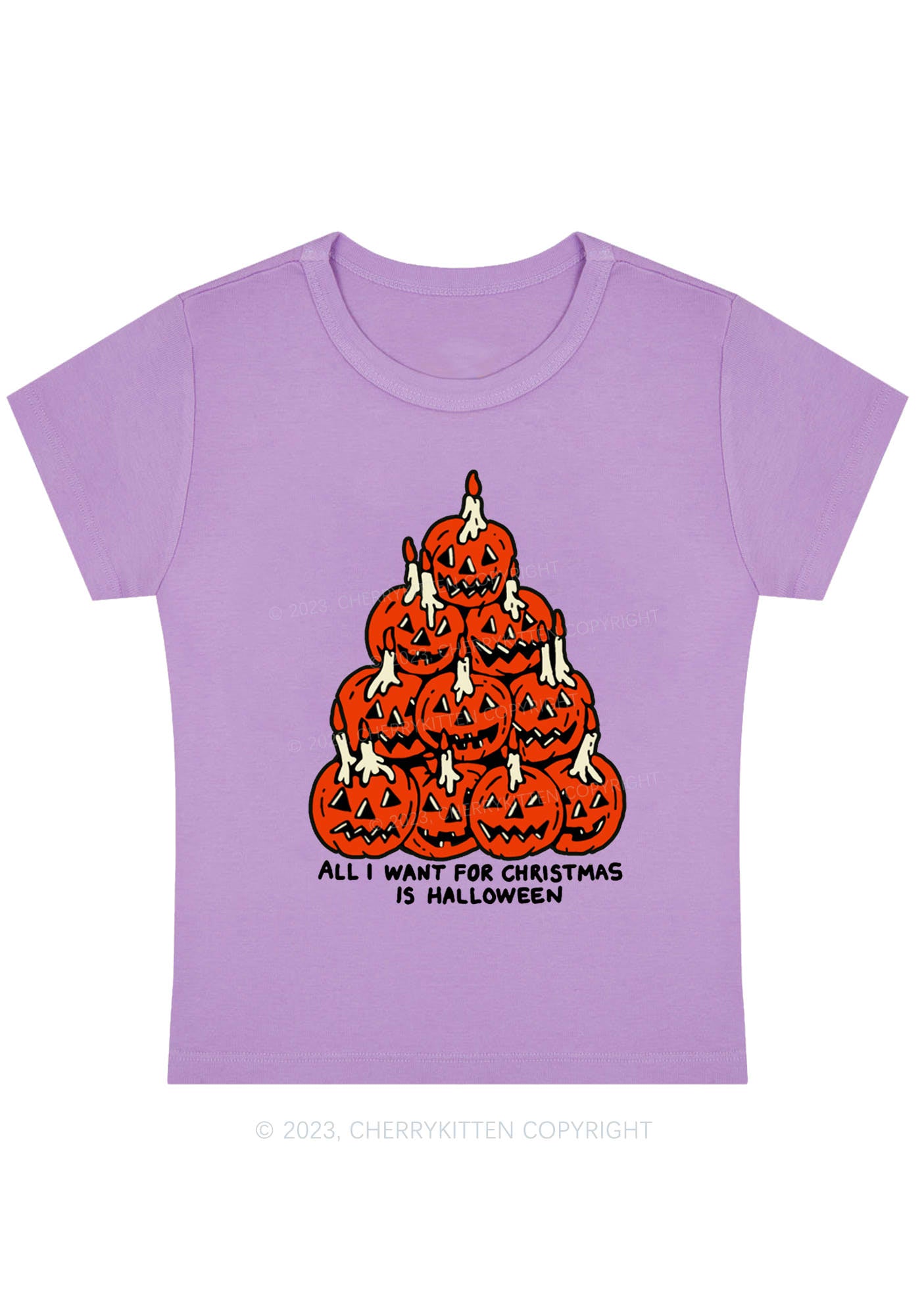 All I Want For Christmas Is Halloween Baby Tee Cherrykitten