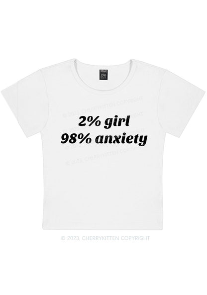 Two Percent Girl Ninety Eight Percent Anxiety Y2K Baby Tee Cherrykitten