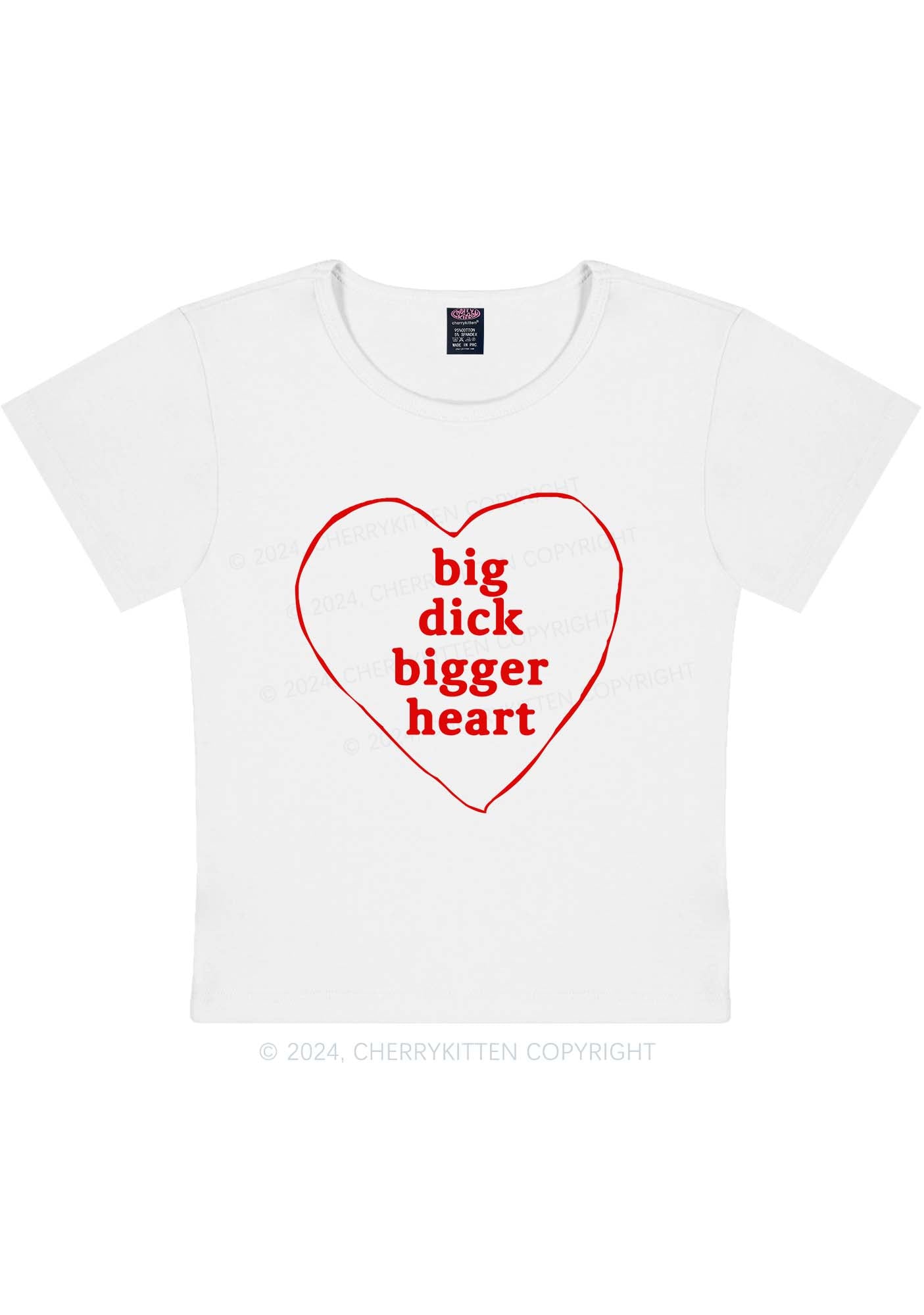 Curvy Big Dxxk Bigger Heart Y2K Baby Tee Cherrykitten