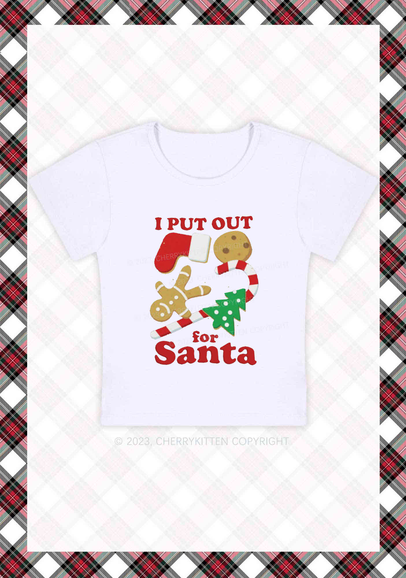 I Put Out For Santa Christmas Y2K Baby Tee Cherrykitten