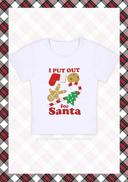 I Put Out For Santa Christmas Y2K Baby Tee Cherrykitten