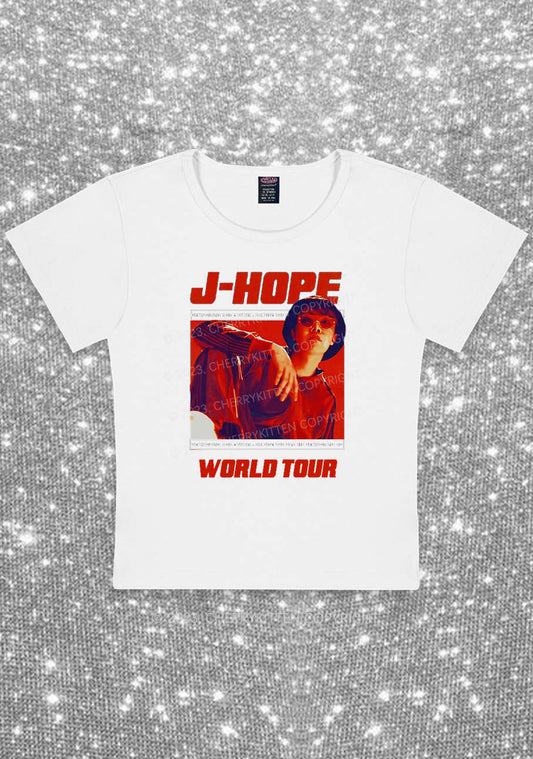 JH World Tour Kpop Y2K Baby Tee Cherrykitten