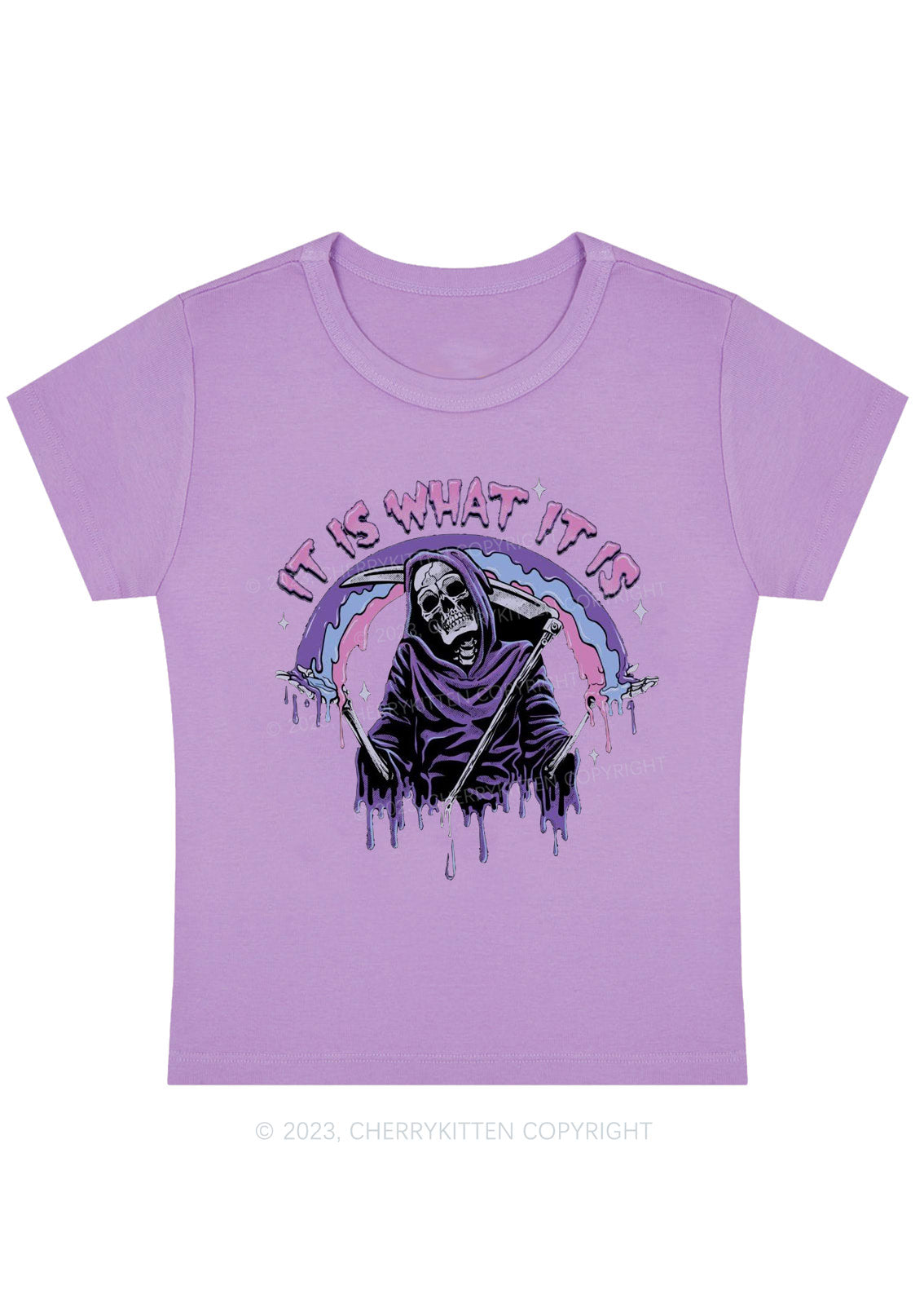 It Is What It Is Skeleton Halloween Baby Tee Cherrykitten