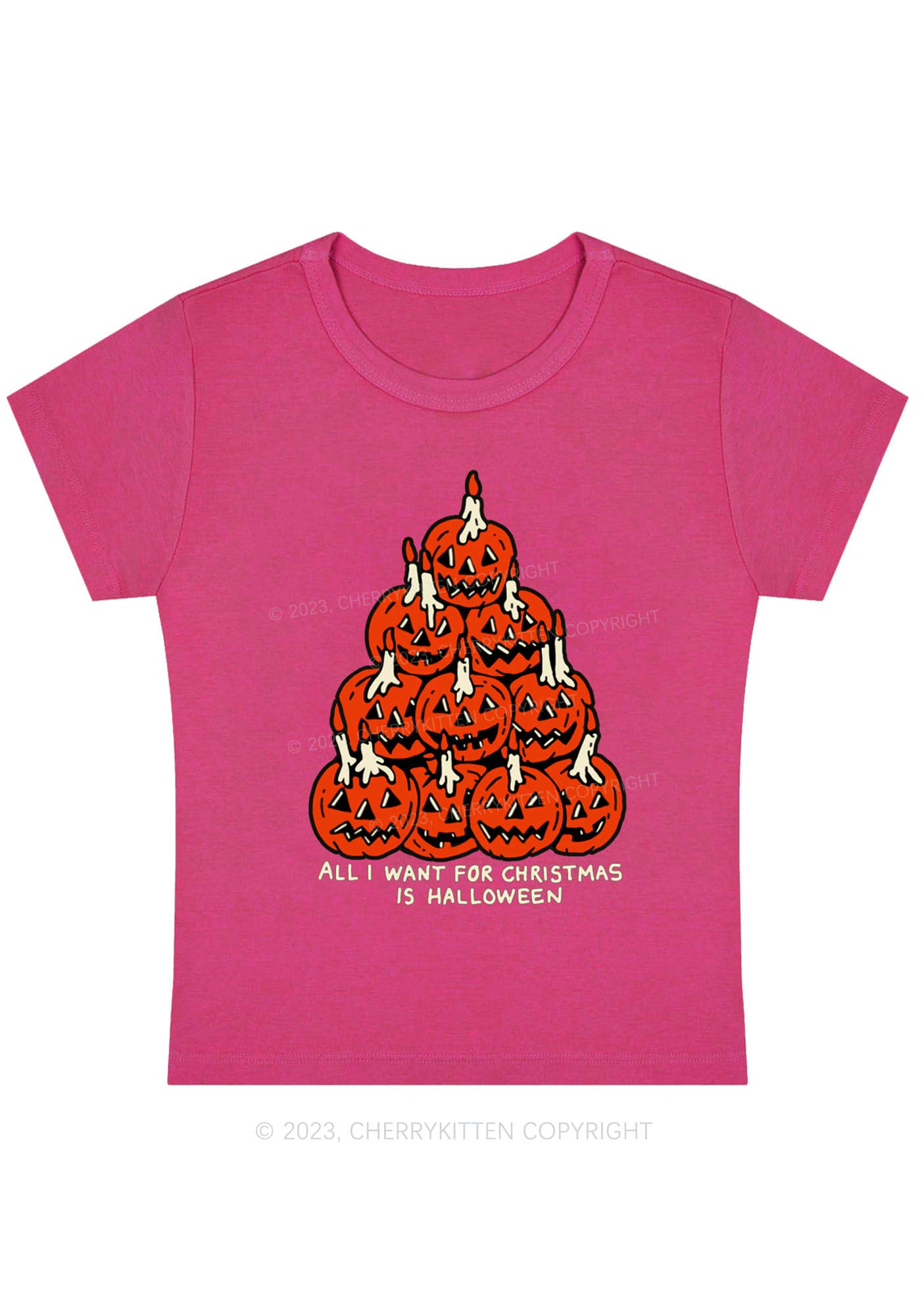 All I Want For Christmas Is Halloween Baby Tee Cherrykitten