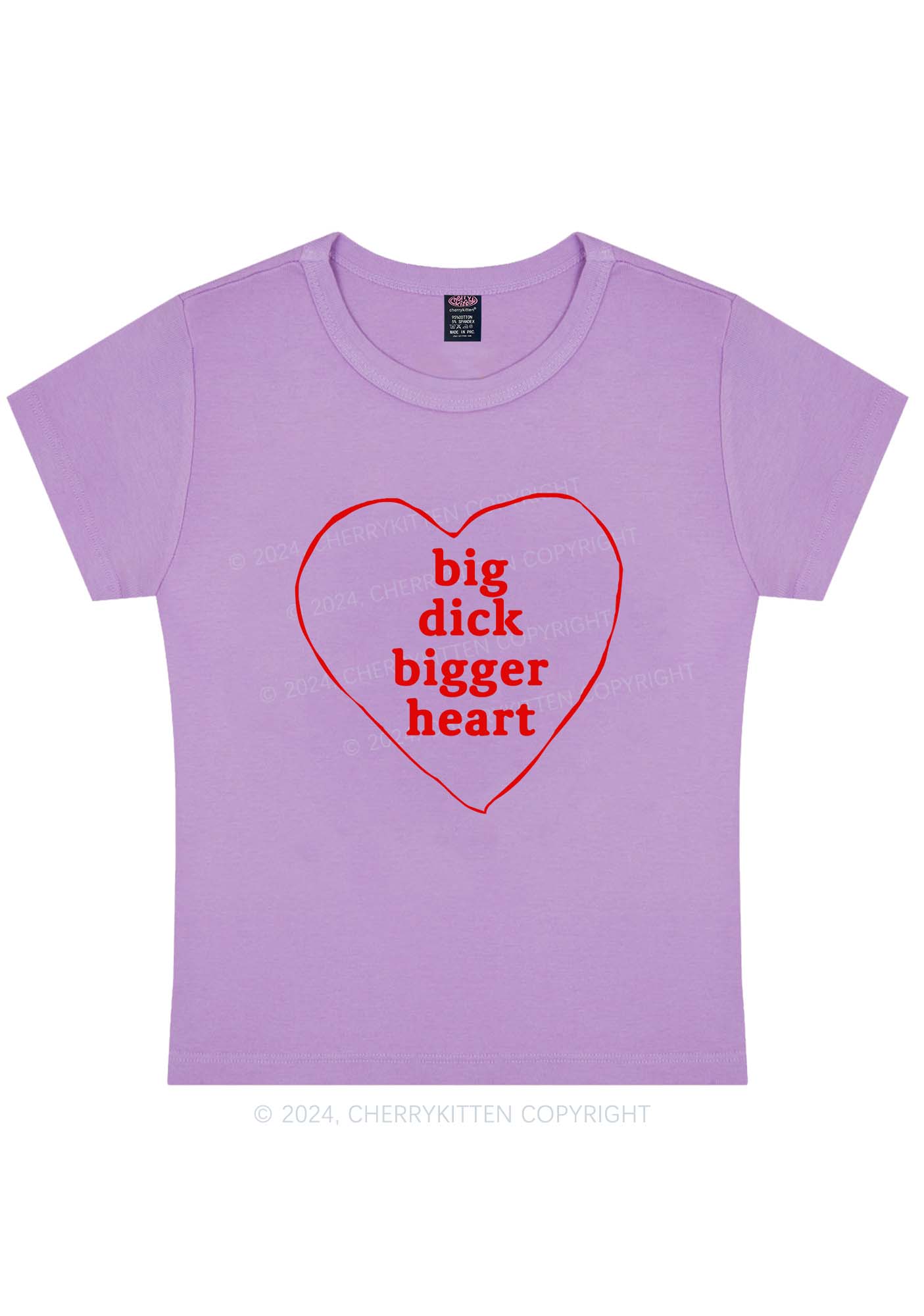 Curvy Big Dxxk Bigger Heart Y2K Baby Tee Cherrykitten