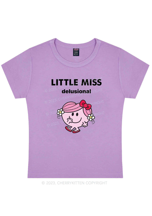 Little Miss Delusional Y2K Baby Tee Cherrykitten