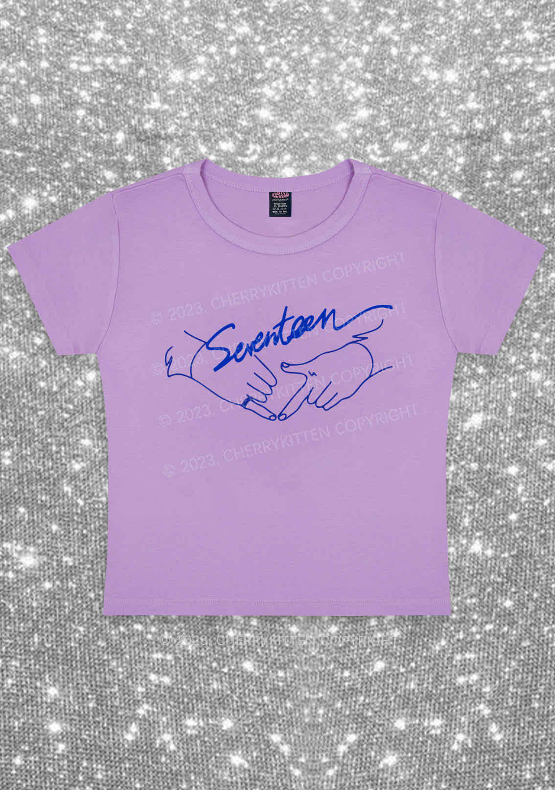 Hand Gesture Svt Kpop Y2K Baby Tee Cherrykitten
